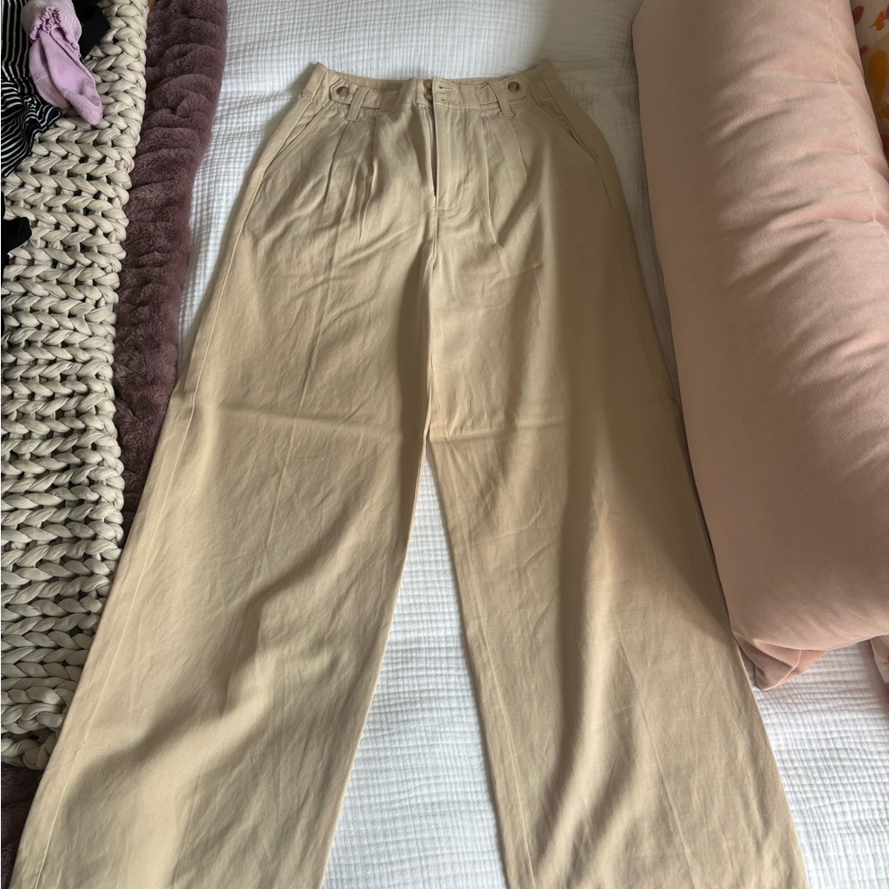 Madewell Women's Tan Wide Leg Pants
